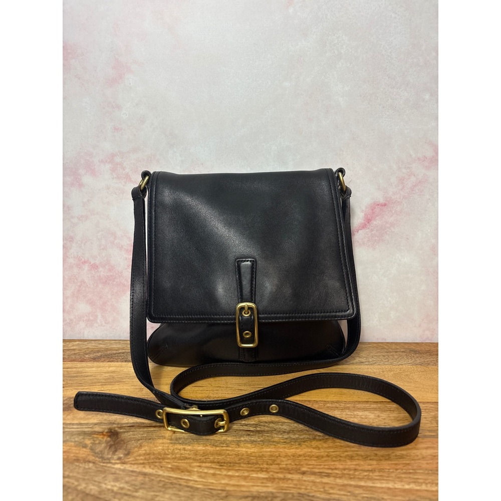 Vintage Coach Legacy Slim Flap Black Crossbody Bag Style #9592